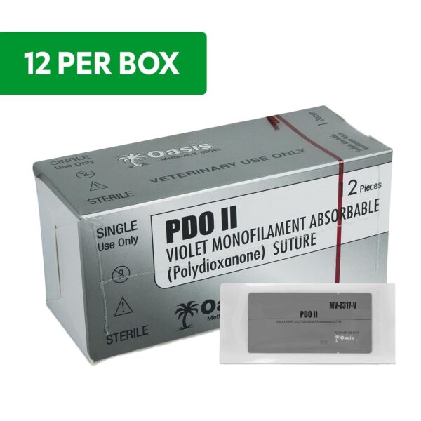 Consumables Oasis 2-0 PDO II Violet Polydioxanone Suture – 12pc
